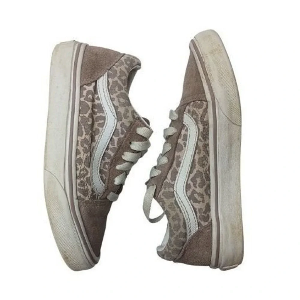 Vans‎ Kids Old Skool Leopard Accent Sneakers - Taupe